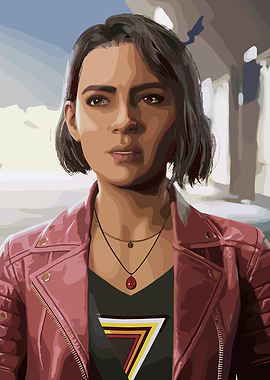 Portrait of a Woman in Pink Jacket