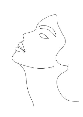 Minimalist Line Art Of Woman Portrait