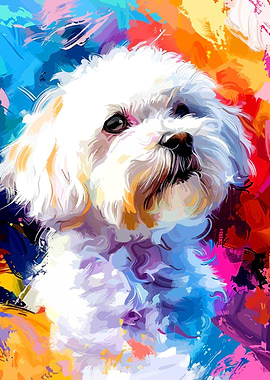 Colorful Dog Portrait Painting