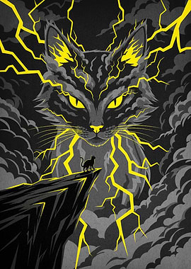 Giant Cat with Lightning