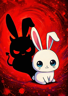 Cute Bunny Devil Shadow