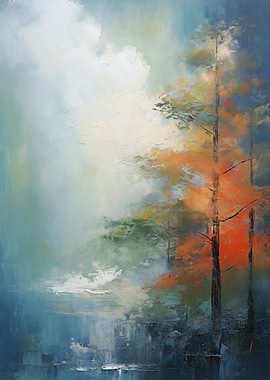 Abstract Autumn Trees Art