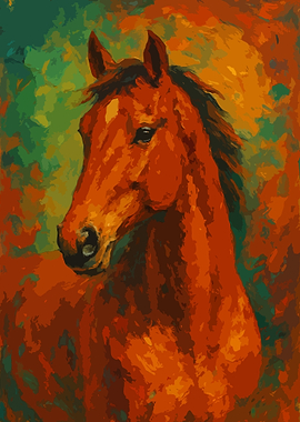 Horse Portrait Painting Art
