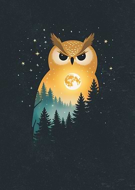 Owl Forest Night