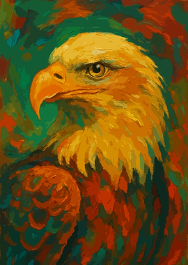 Eagle Golden Gaze Painting