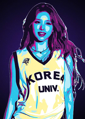 Pop Art Portrait of Woman in Jersey