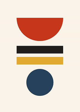 Abstract Geometric Primary Colors