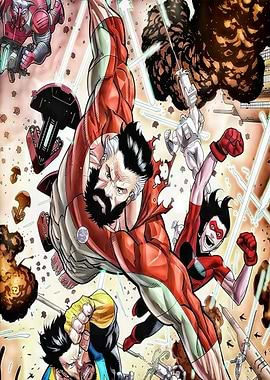 Invincible Comic Book Action Scene