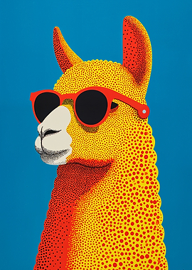 Cool Llama with Sunglasses Art
