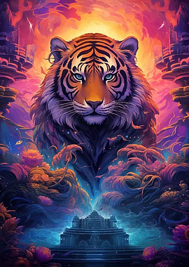 Majestic Tiger Fantasy Landscape