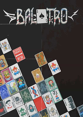 Balotro card game arrangement on black surface