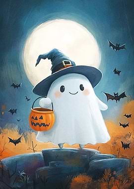 Cute Halloween Ghost Witch Hat