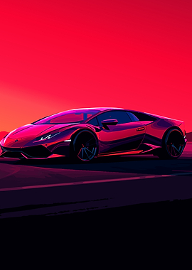 Red Lamborghini Huracan on Road