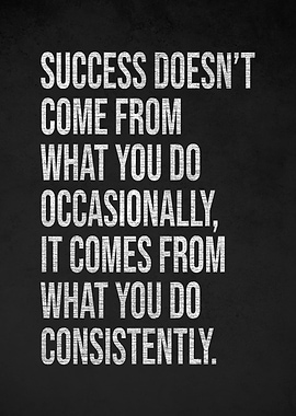 Success Through Consistency Text Art