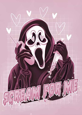 Scream Ghostface with Hearts and Knife