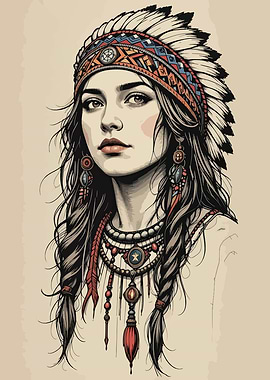 Native American Woman Portrait