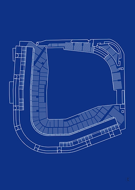Wrigley Field Stadium Line Art Print – Chicago Cubs Wall Art