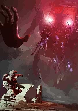 Soldier versus Giant Monster Digital Art