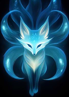 Glowing Nine-Tailed Fox Animal