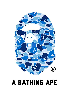 A Bathing Ape Blue Camo Logo