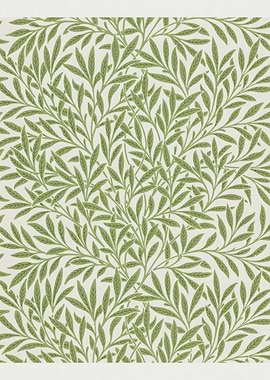 Green Leaves Pattern on White Background,William Morris