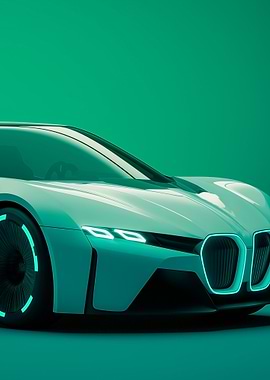 Futuristic BMW Concept Car in Teal