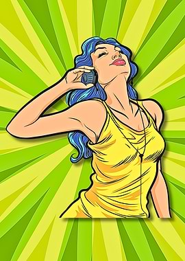 Woman listening to music with headphones