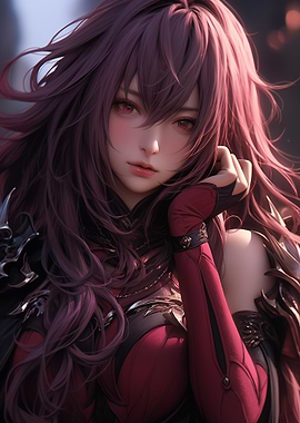 Anime Girl with Red Hair