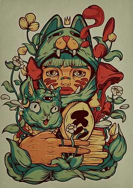 Girl in Cat Hoodie with Cat