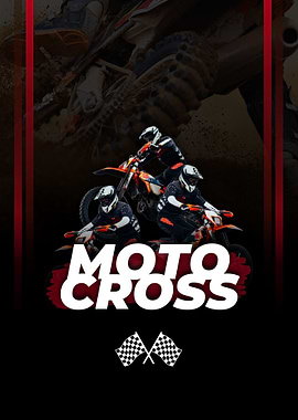 Motocross Riders in Action Poster