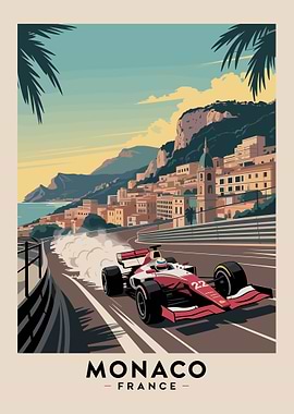 Vintage Cityscape Monaco France