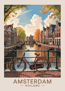 Cityscape Canal Scene Amsterdam