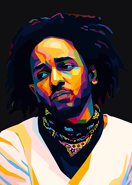Kendrick Lamar Pop Art Portrait