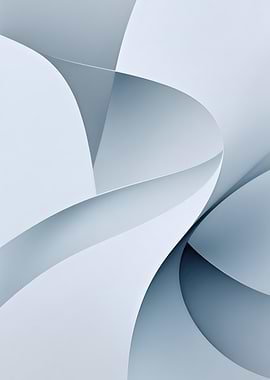 Abstract Paper Curves in Light Blue