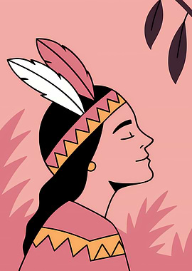 Native American Woman Illustration