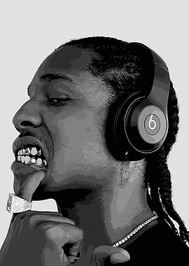 Monochrome Portrait with Beats Headphones