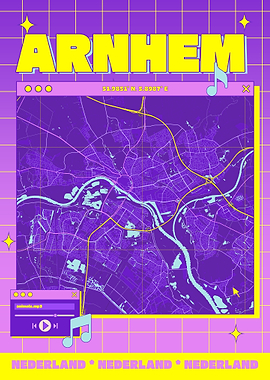 Arnhem Map Art - Retro Style