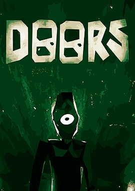 Roblox DOORS game poster with cyclops character
