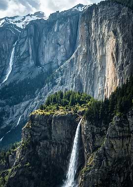 Majestic Mountain Waterfall Landscape