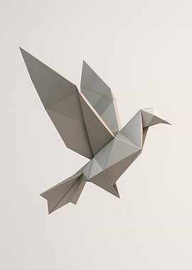 Origami Dove in Flight Origami Bird in Flight Minimalist Vector Art