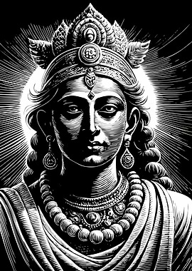 Monochrome Portrait of a Deity