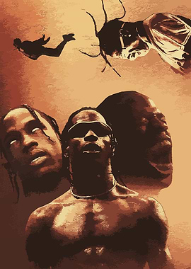 Travis Scott Portrait Collage