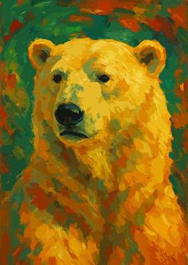 Polar Bear Portrait Painting