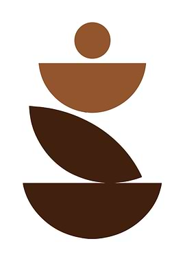 Abstract Brown Geometric Shapes on White