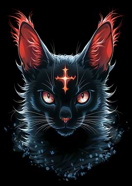 Mystical Black Cat Portrait