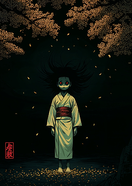 Japanese Ghost Girl in Kimono