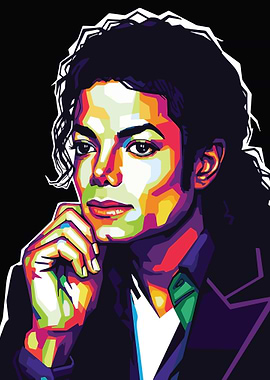 Michael Jackson Colorful Pop Art Portrait