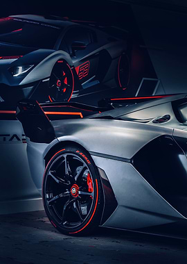 Sleek Silver and Black Sports Car