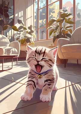 Kitten in Sunny Room