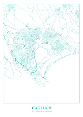 Cagliari City Map - Minimalist Design
